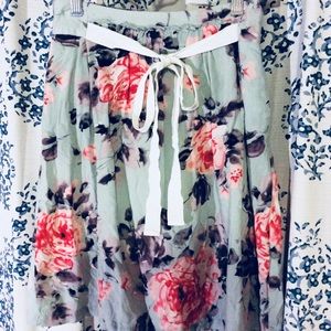 DownEast Floral Midi Skirt